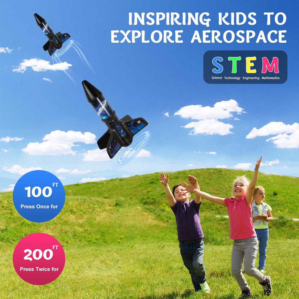 STEM Rocket Launcher for Kids -200 Feet of Flight Altitude, Auto Electric Rocket