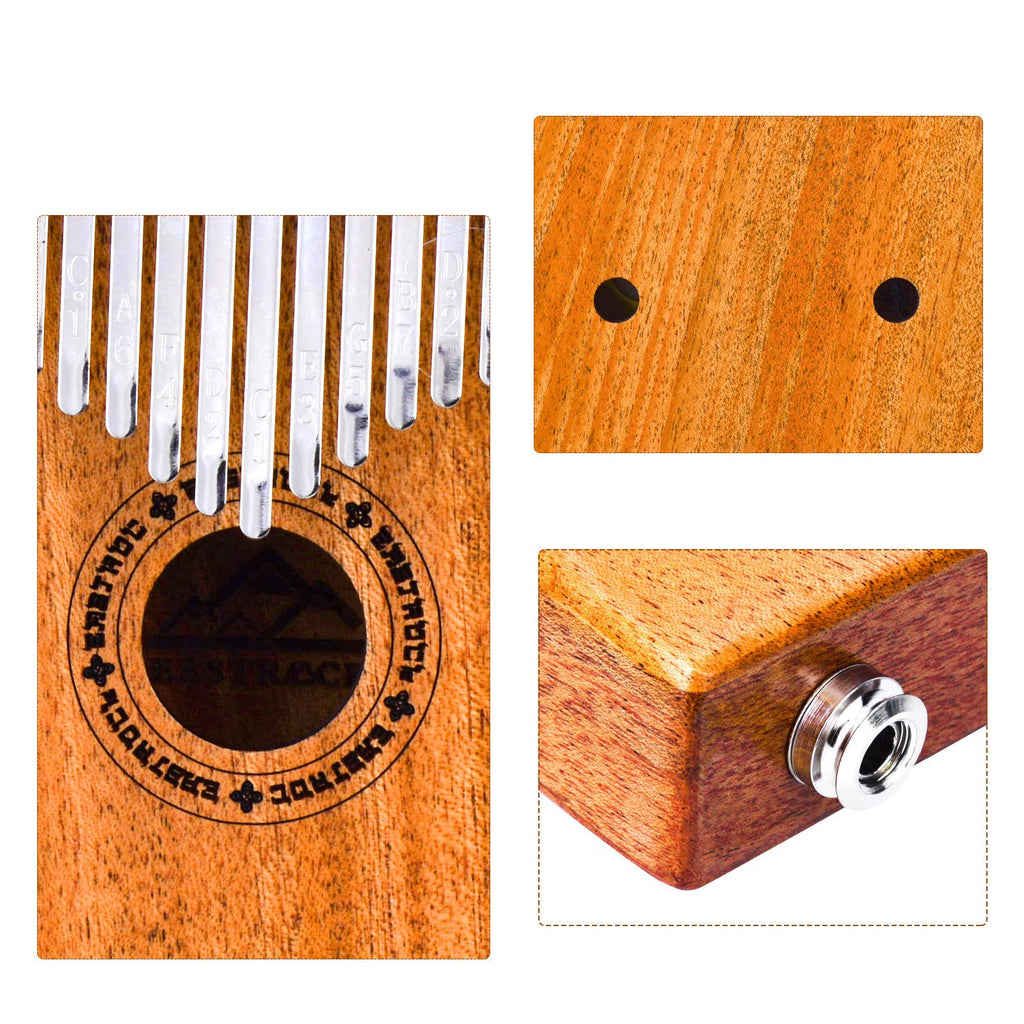 EASTROCK 17 Key Electric Kalimba Built-in Pickup Mahogany Hand Rest EQ