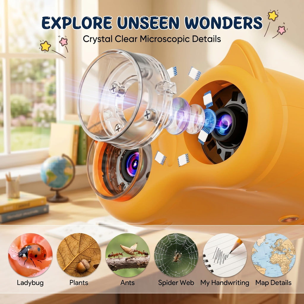 2-in-1 Handheld Microscope and Telescope, 1000X STEM Education Kit