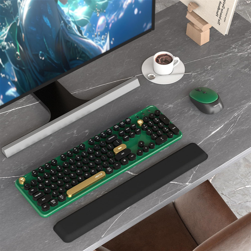 Colorful Wireless Computer Keyboards Mouse Combos (Green-Black)