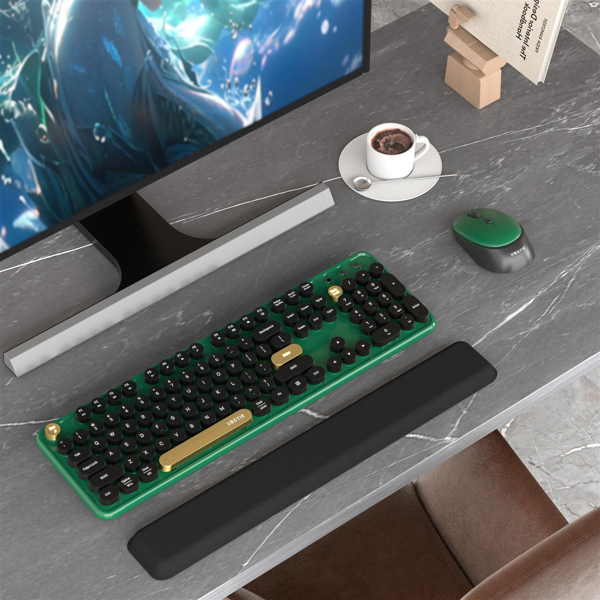 Colorful Wireless Computer Keyboards Mouse Combos (Green-Black)
