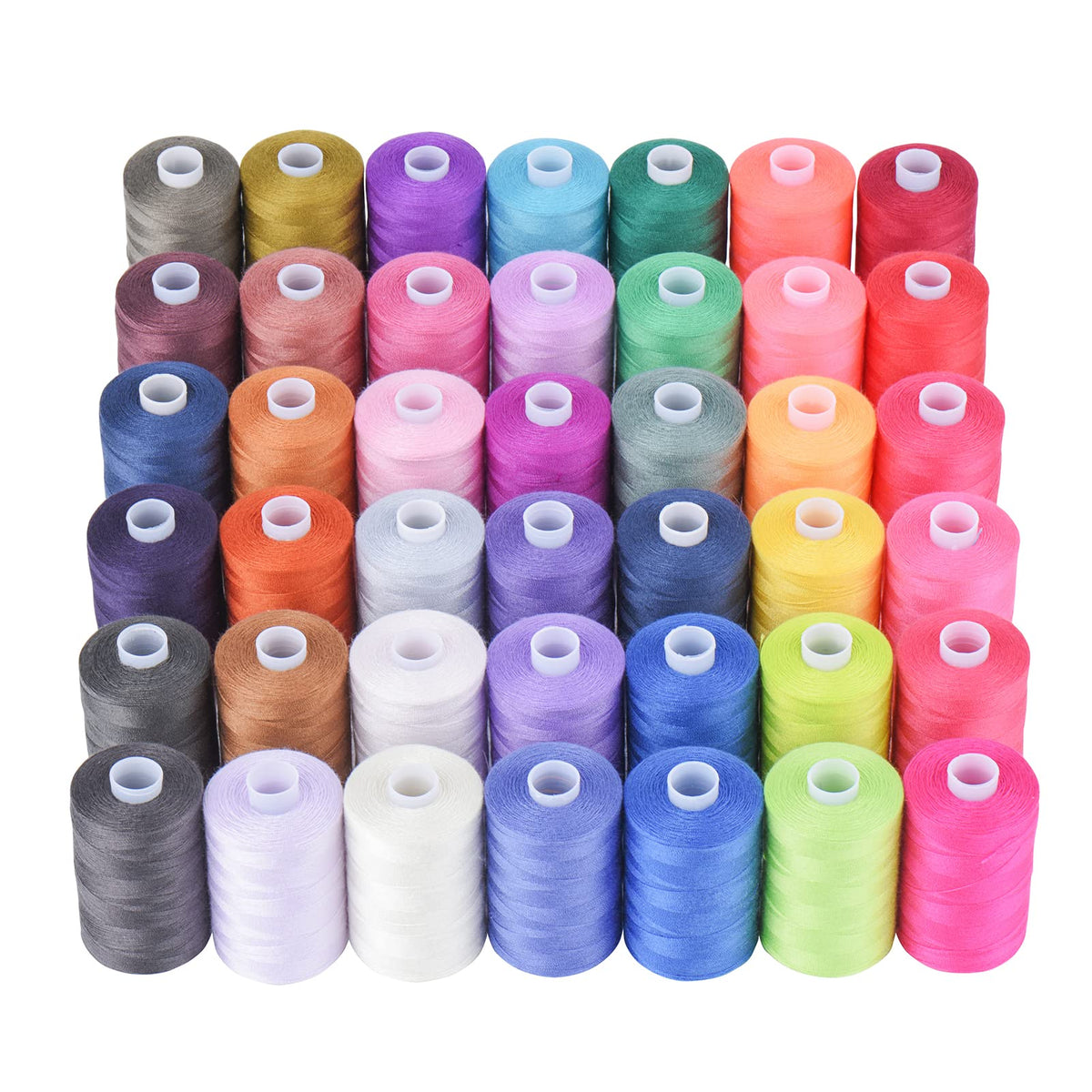 Simthread All Purpose Sewing Thread, 42 Spool Assorted 1000 Yards Polyester Threads for Sewing, Handy Polyester Sewing Threads for Sewing Machine - 42 Colors