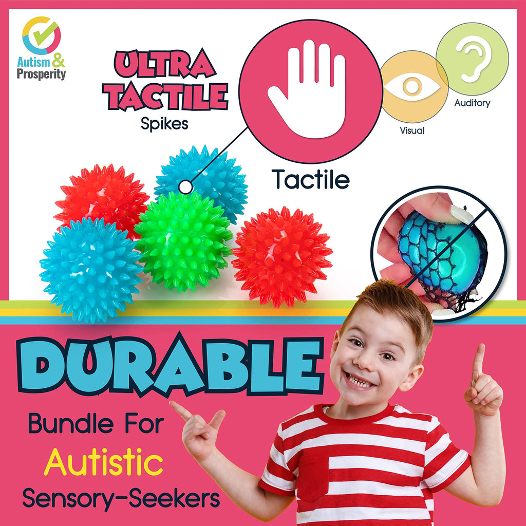 Autism & Prosperity Kids Toys All-Around Sensory Stim Alt Autistic Children Set, ASD Boys Girl Teen Rainmaker Bubbler Balls Special Needs Age 3 4 5-7 8-12 Years Old Products Gifts Game
