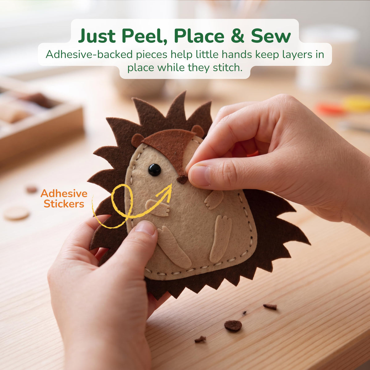 Craftorama Sewing Kit for Kids, Fun and Educational Animal Craft Set for Boys and Girls Age 7-12, Sew Your Own Felt Animals Craft Kit for Beginners, 165 Piece Set