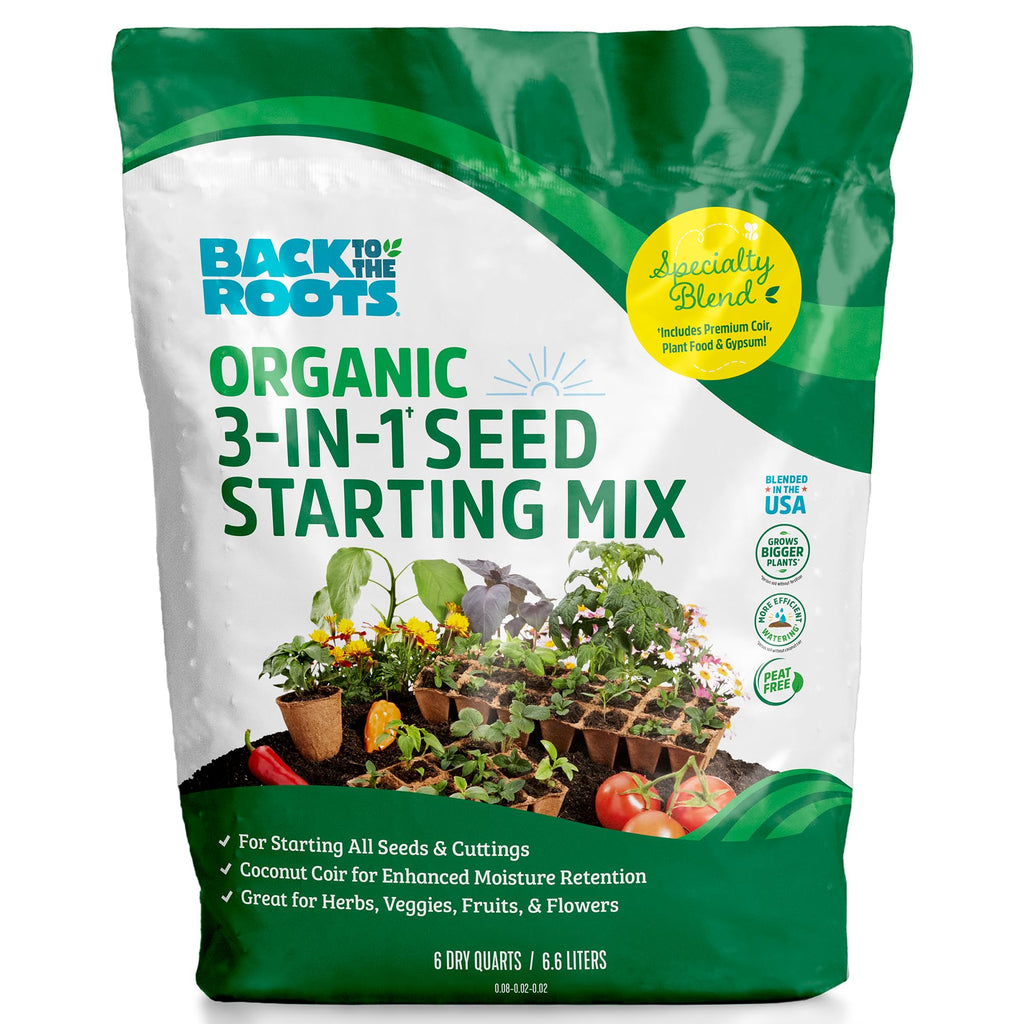Back to the Roots 3-in-1 Seed Starting Mix 12 Quarts, 100% Organic