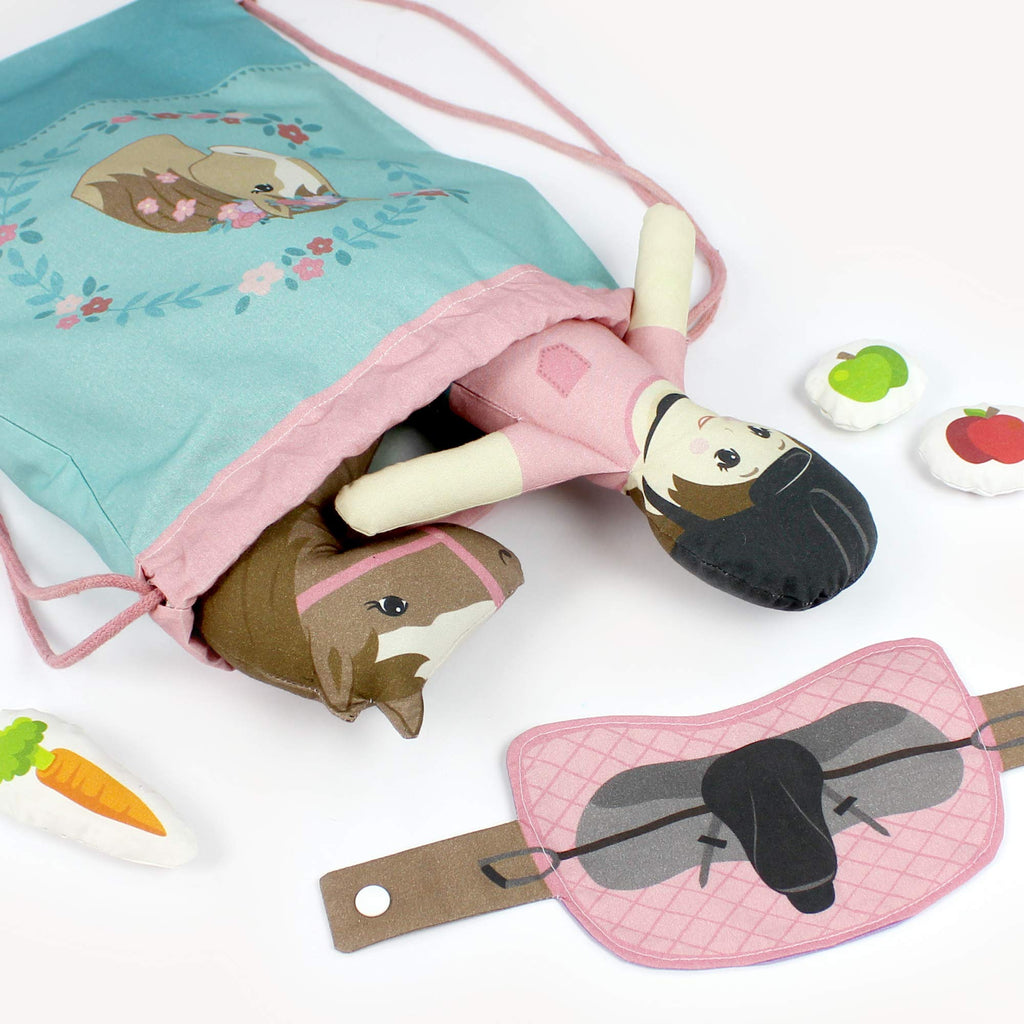 kullaloo Horse-Themed Fabric Panel Sewing Kit ✦ Cut & Sew DIY Project for Kids & Beginners ✦ Includes 8 Projects – Great for Girls, Boys, and Family Craft Time (Horse Love)