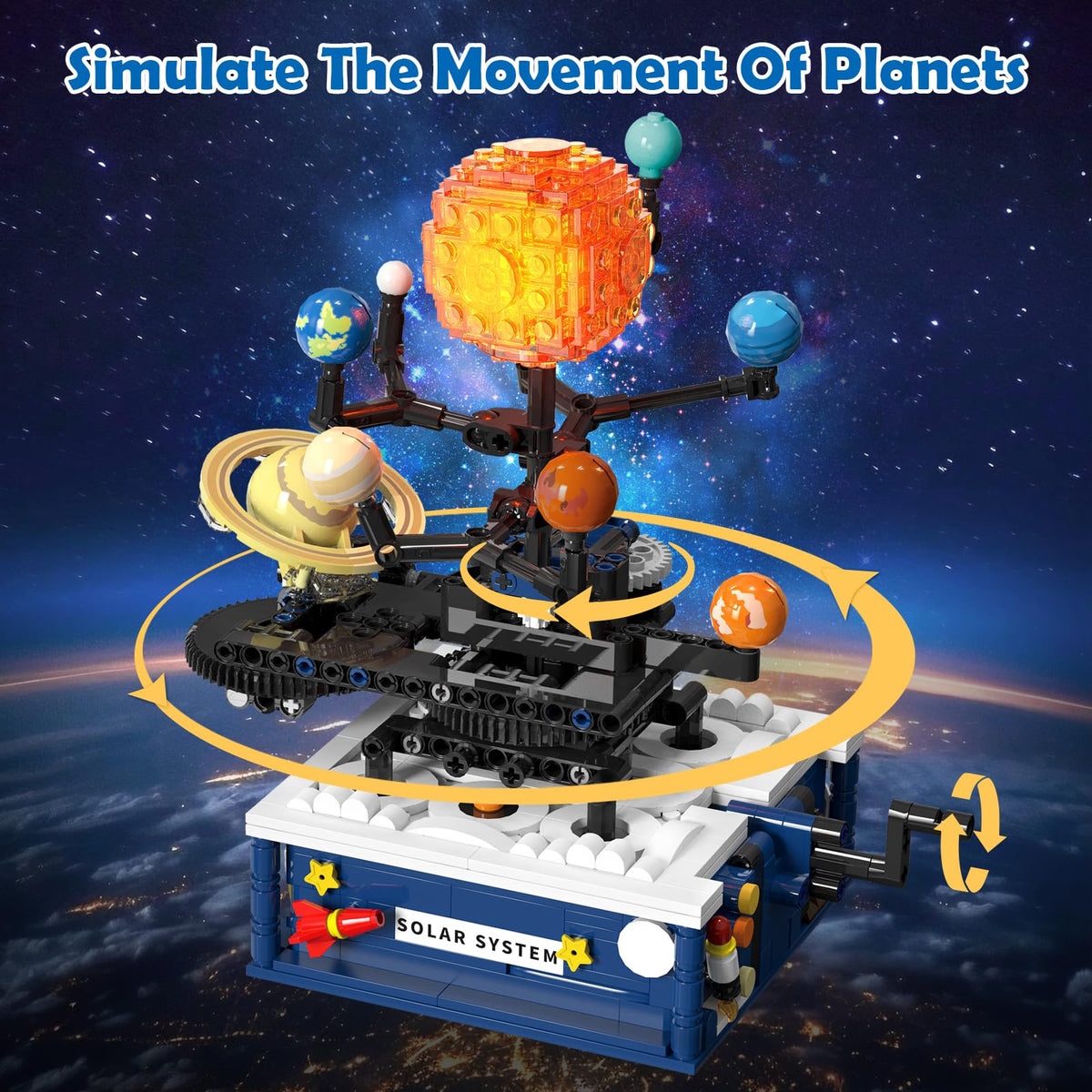 CUBIMANA Solar System Building Sets with Light for Boys 8+ with 8 Planets