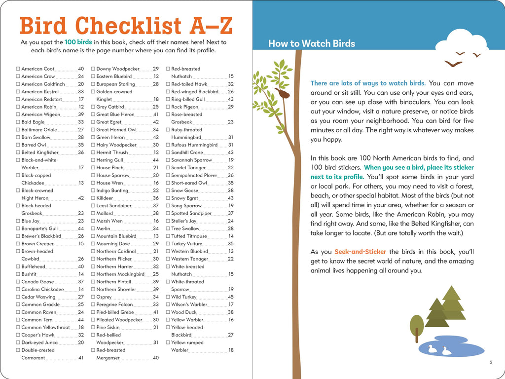 Birder's Logbook: A Seek-and-Sticker Book for Budding Ornithologists (comes with 100 full-color stickers of birds!)