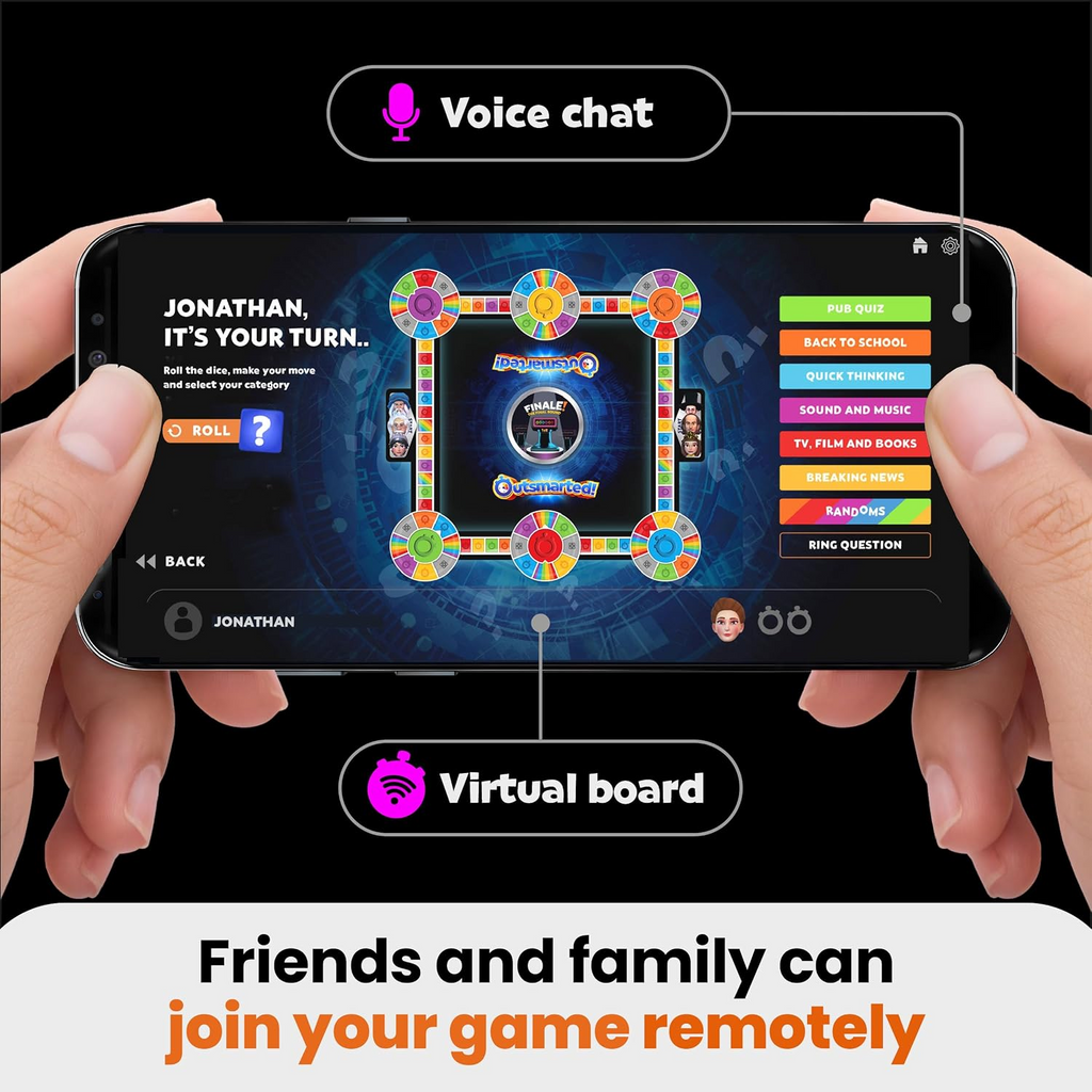 Outsmarted App-Connected Live Quiz Show Board Game - 2026 Edition, Ages 8+