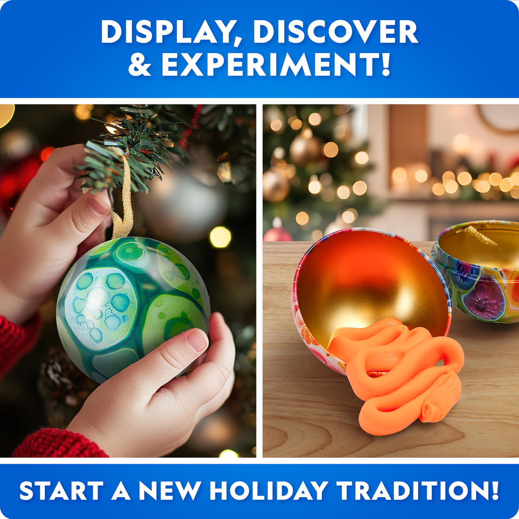 Science Surprise Christmas Ornaments – 4-Pack Holiday STEM Experiment Kit