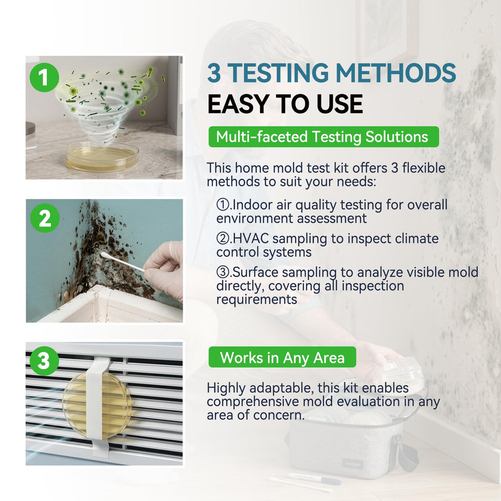 Mold Test Kit - 6 Sterile Pre-Poured Agar Plates Petri Dishes
