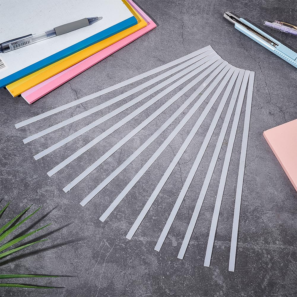 120Pcs White Thermal Glue Strips, 11.2x0.2inch Long Thermal Pictures Binding Glue Strips for Albums Crafts Textbook Books, 1mm Thick