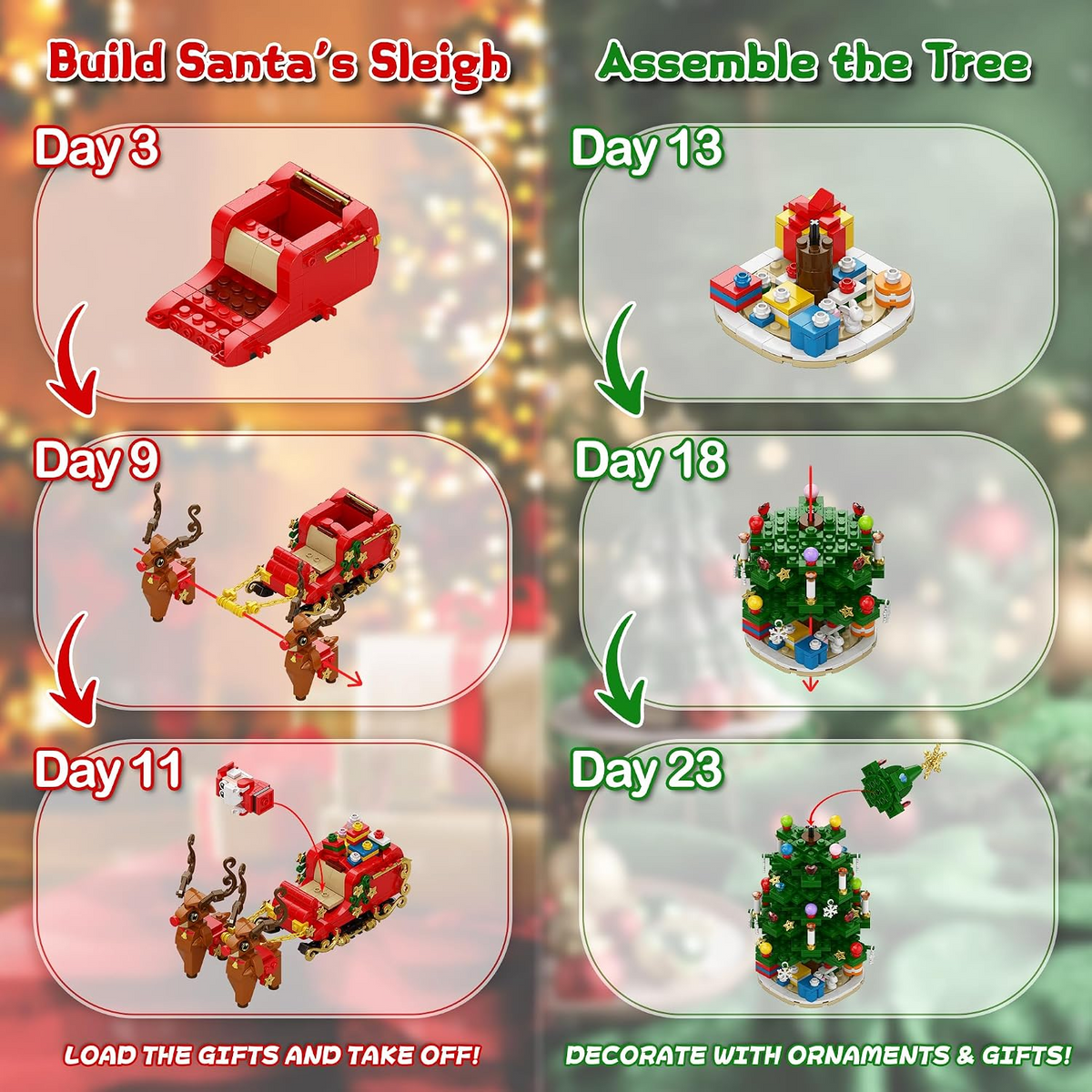 24-Day Christmas Advent Calendar – 912-Piece Educational Building Block Set