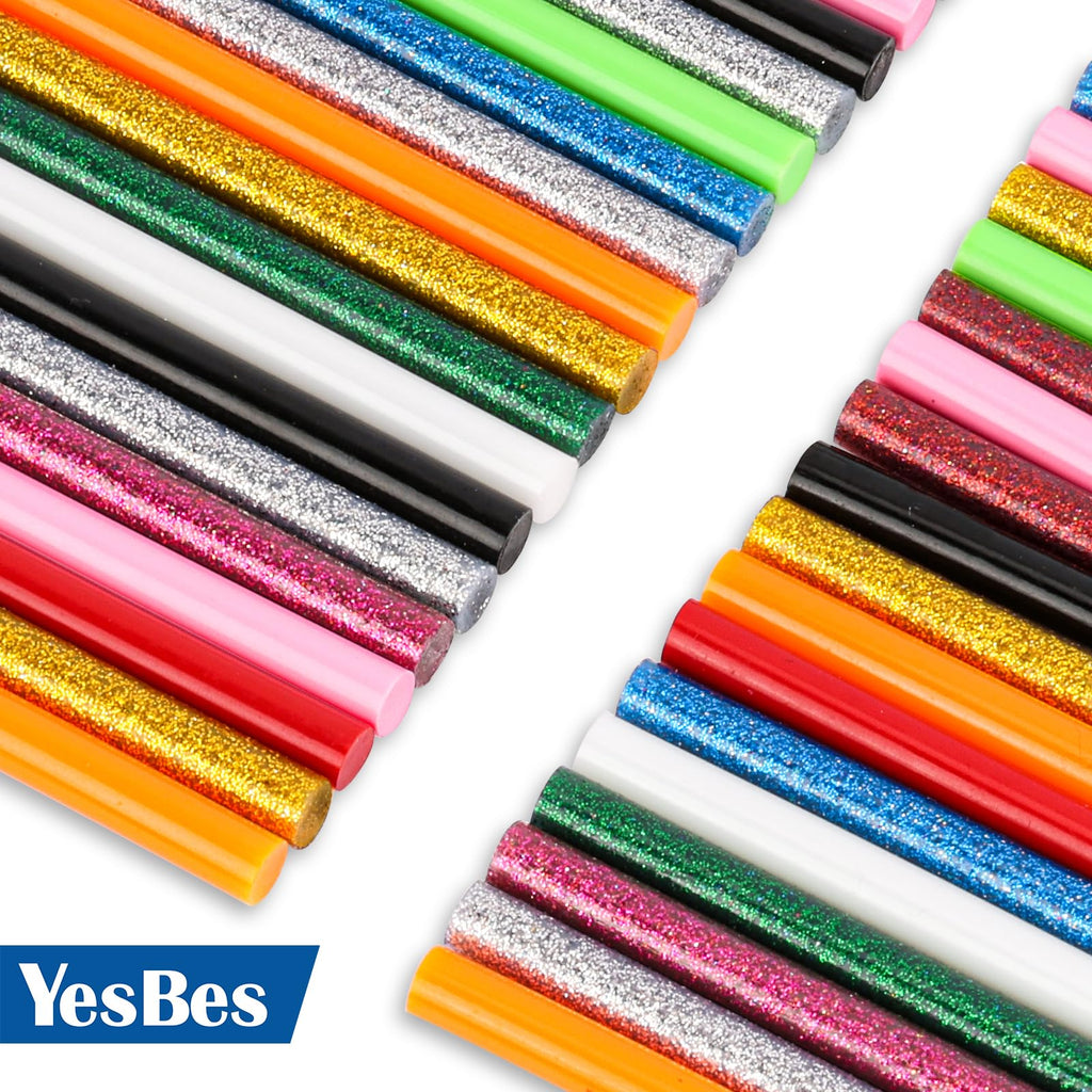 300 Pack Mini Hot Glue Sticks, 4" Long x 0.27" Diameter Colored Mini Hot Glue Sticks, Widely Used in Wood, Metal, Glass, Plastic, Floral, Fabric, Leather, Foam