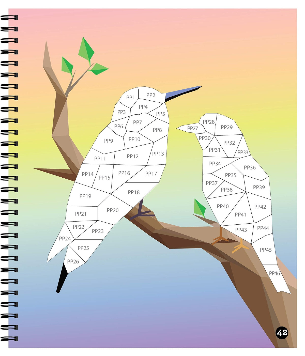 Brain Games - Sticker by Number: Birds - 2 Books in 1 (42 Images to Sticker)