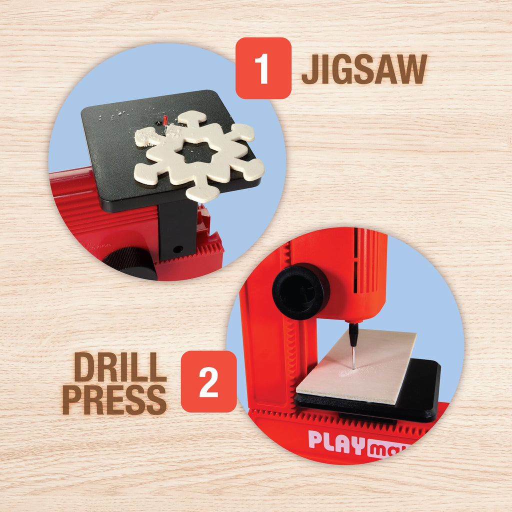 4-in-1 Kids Woodworking Workshop – Real Woodworking Tools, STEM Engineering &  Hands-On Building Kit