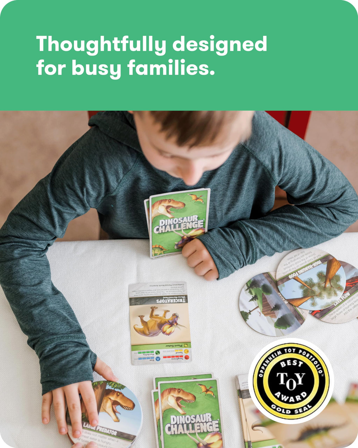 Dinosaur Challenge - Learn About Dinosaurs and Situational Analysis - Engaging and Educational Kids Card Game - 2 to 4 Players - Ages 7 & Up