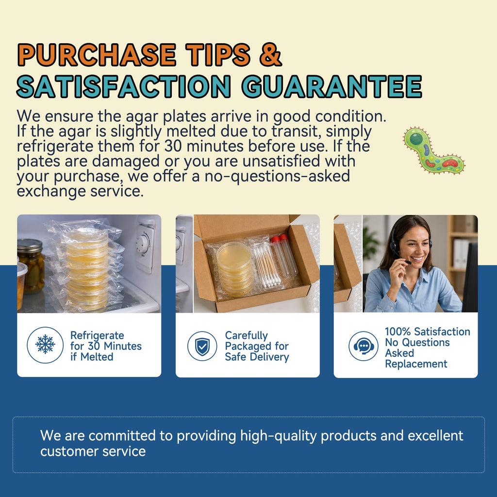 12-Pack Pre-Poured Agar Plates Petri Dishes Home Mold Test Kit with Swabs