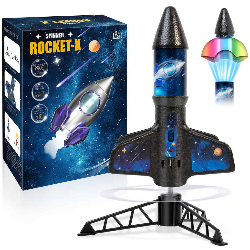 STEM Rocket Launcher for Kids -200 Feet of Flight Altitude, Auto Electric Rocket