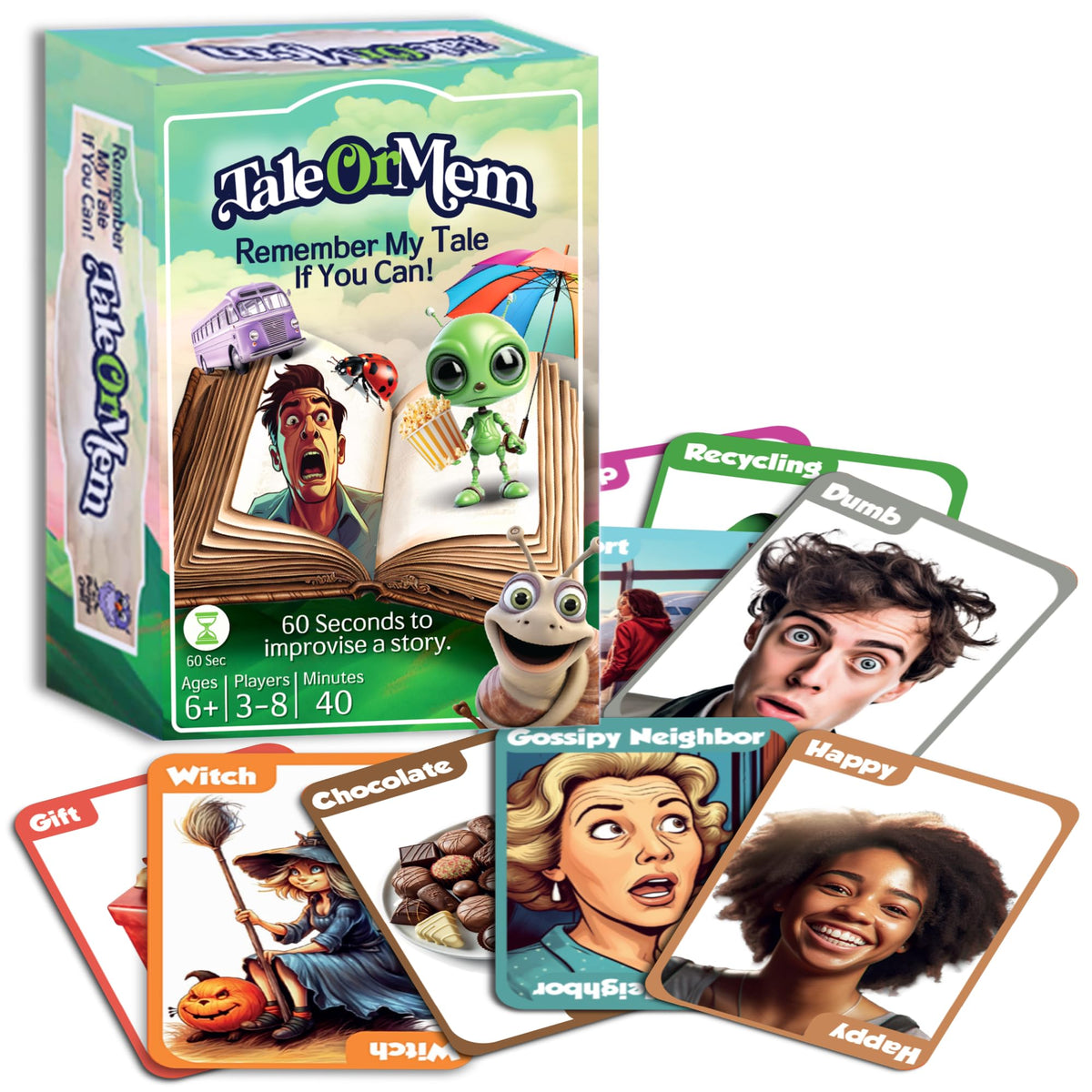 TaleOrMem Improv Storytelling Memory Card Game – 240 Cards | Performing Arts, Creative Writing Language Arts Ages 6+