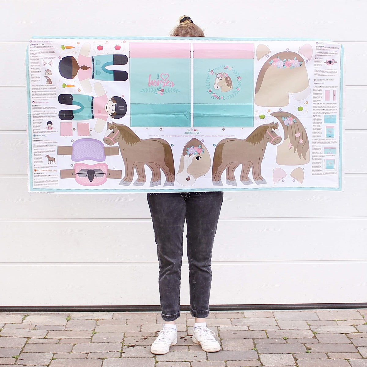 kullaloo Horse-Themed Fabric Panel Sewing Kit ✦ Cut & Sew DIY Project for Kids & Beginners ✦ Includes 8 Projects – Great for Girls, Boys, and Family Craft Time (Horse Love)