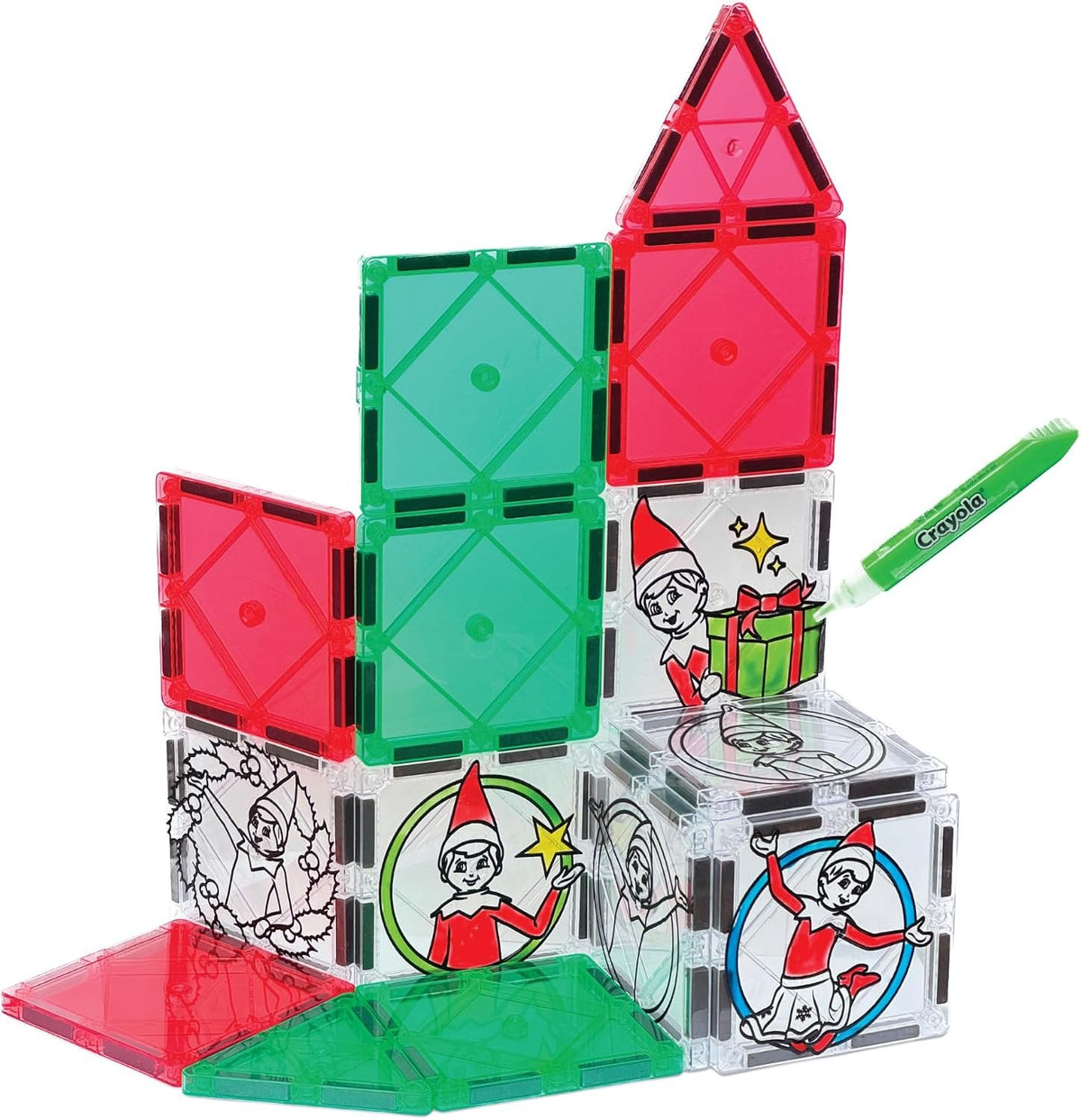 Elf on the Shelf House STEM Magnetic Tile & Crayola Art Set