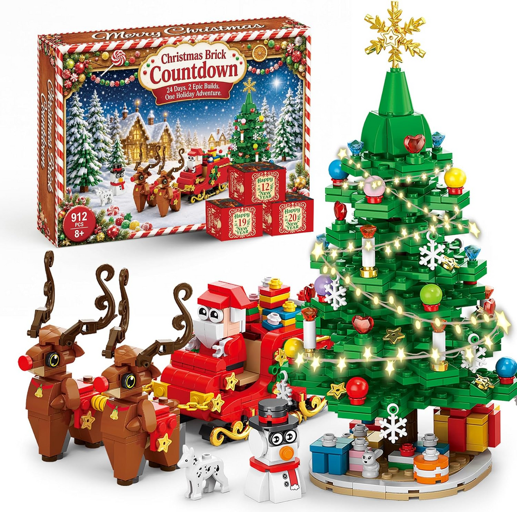 24-Day Christmas Advent Calendar – 912-Piece Educational Building Block Set
