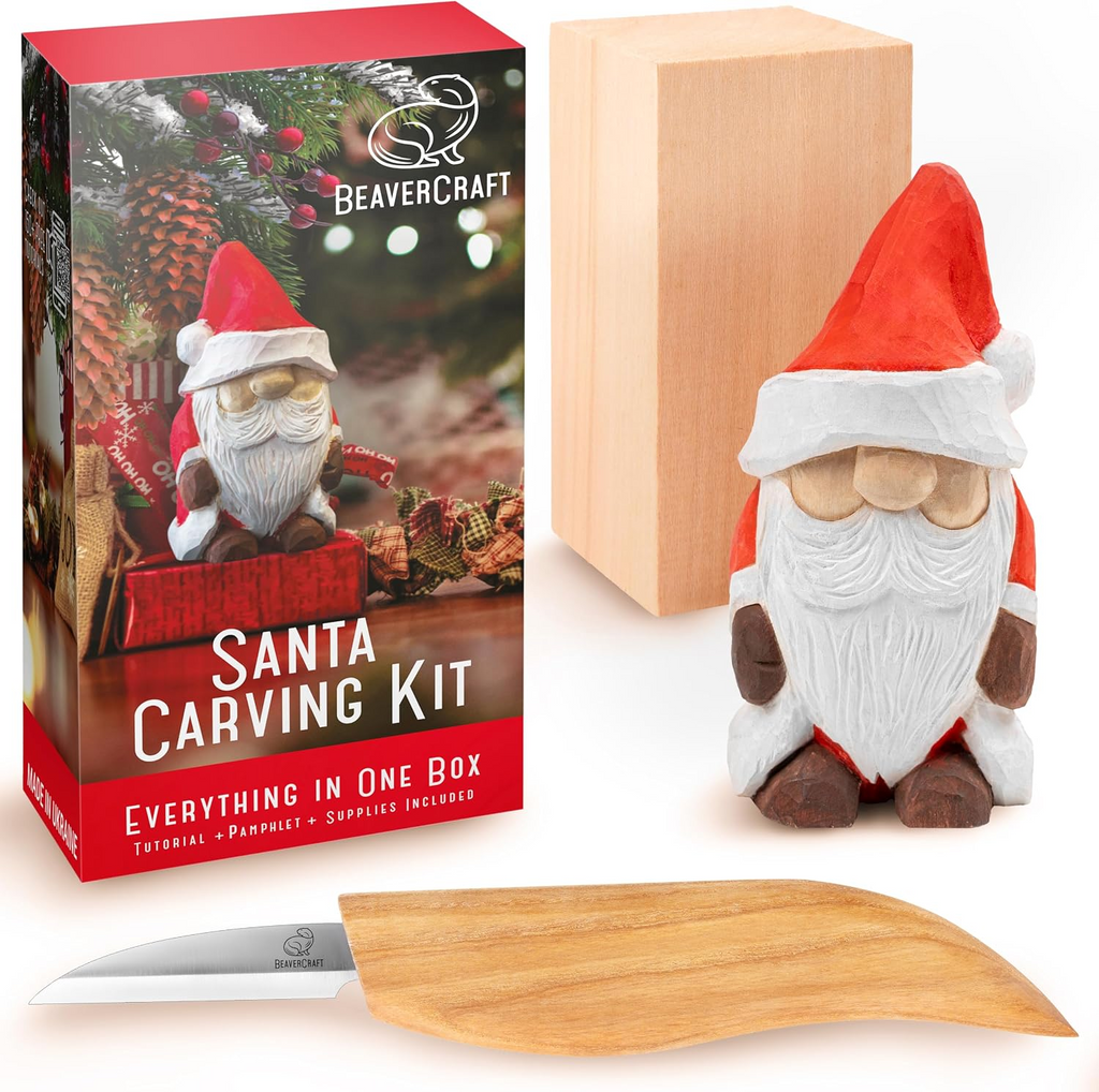 Santa Woodcarving Kit With Instructional Booklet & Video Lesson