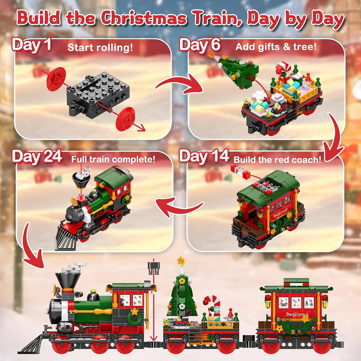 Christmas Train Advent Calendar – 24 Days of Educational Building Fun