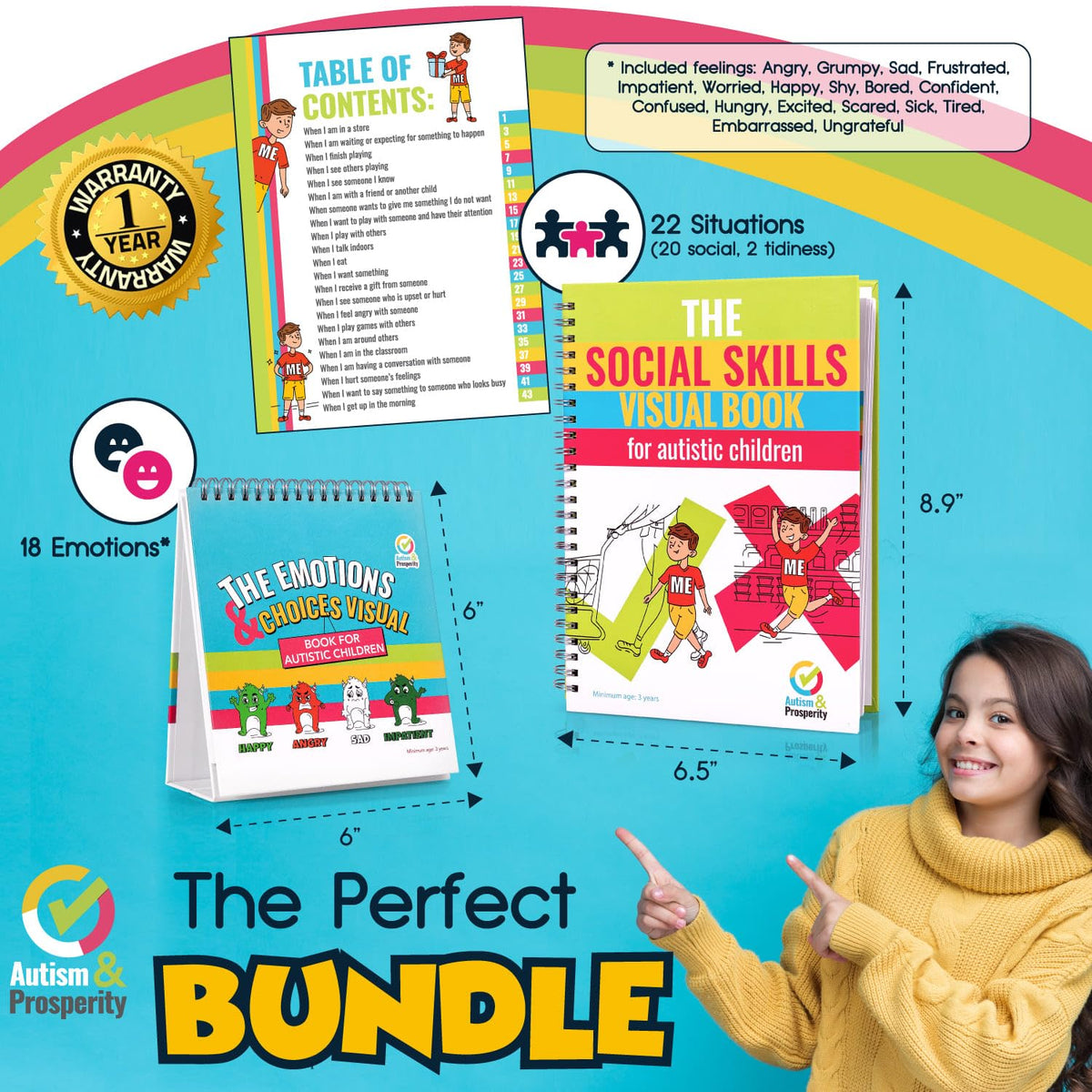 Autism & Prosperity Kids Emotions & Social Life Skills Autistic Children Set ASD Child Boys Girl Teen Learning Materials Toys Game Sensory Special Needs Age Gifts 4 5-7 8-12 Products