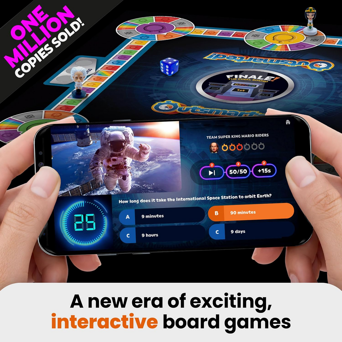 Outsmarted App-Connected Live Quiz Show Board Game - 2026 Edition, Ages 8+