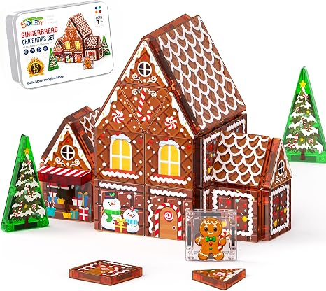 33 -Piece Magna Tiles Gingerbread House Logic Building Kit