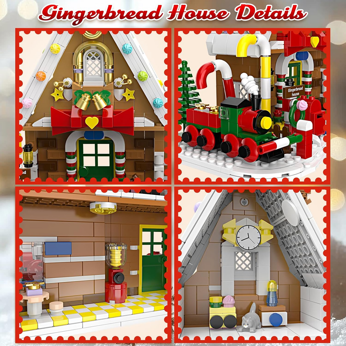 2026 Gingerbread House Advent Calendar – 1,180-Piece Educational Building Set with Lights