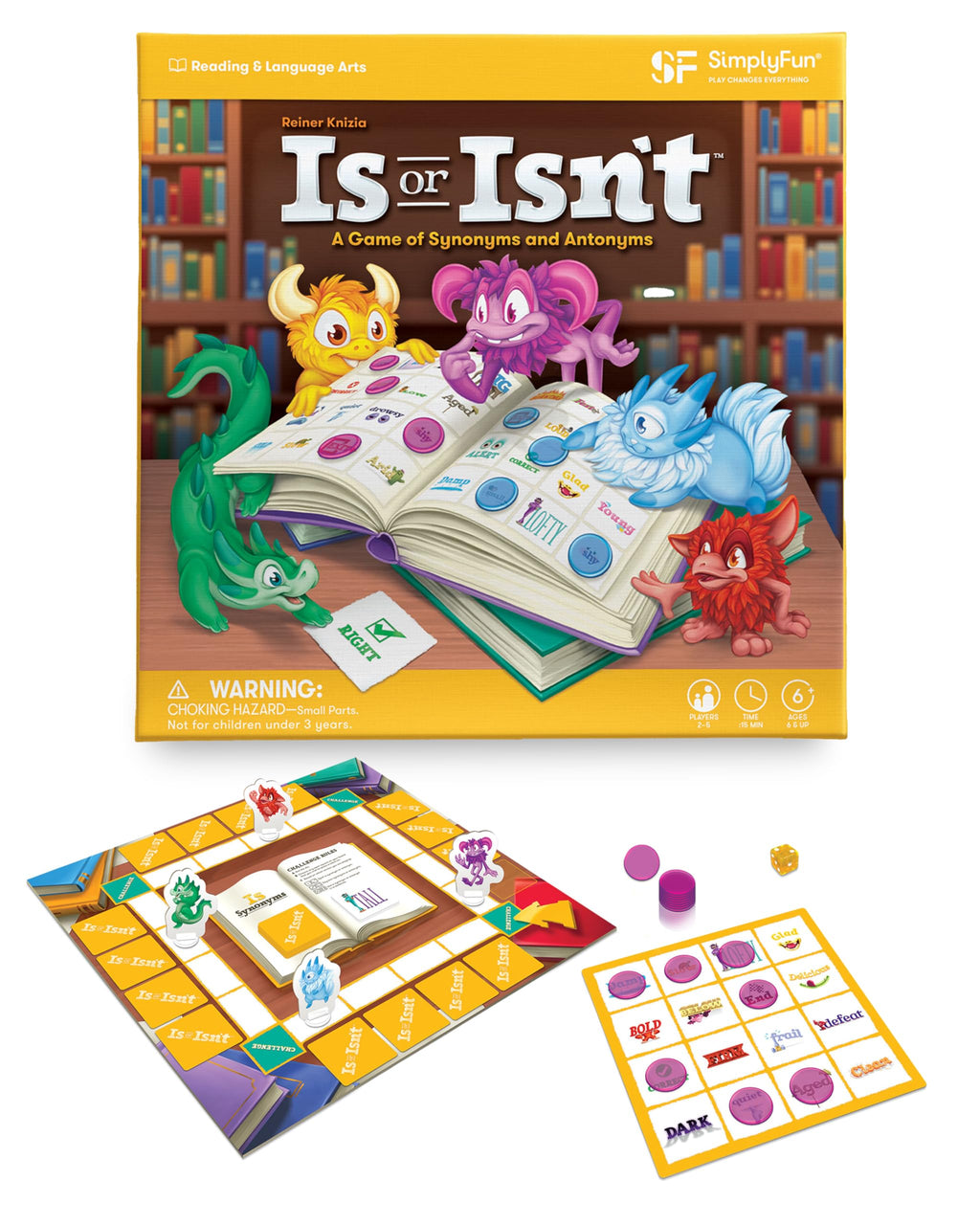 Is or Isn’t - Expand Vocabulary Skills by Identifying Synonyms and Antonyms - an Engaging and Educational Bingo Game for Kids - for 2 to 5 Players, Ages 6 & Up