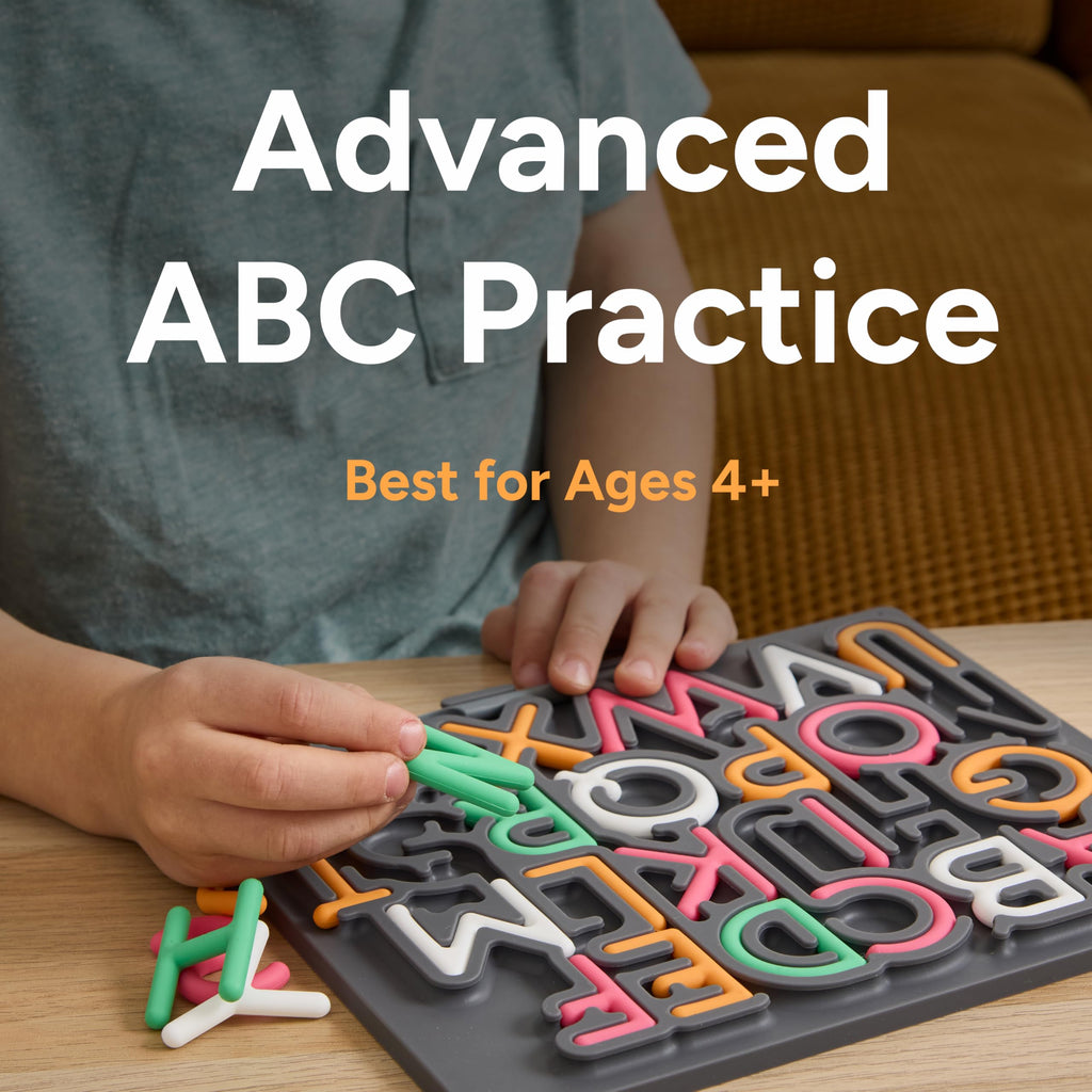 PushPeel ABC Tracing Puzzle Board Pre-Writing & Fine Motor Skills – Quiet Sensory – Uppercase Alphabet