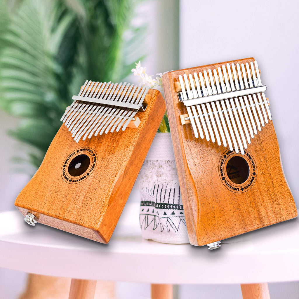 EASTROCK 17 Key Electric Kalimba Built-in Pickup Mahogany Hand Rest EQ