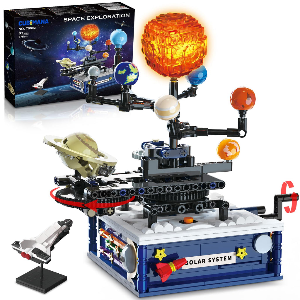 CUBIMANA Solar System Building Sets with Light for Boys 8+ with 8 Planets