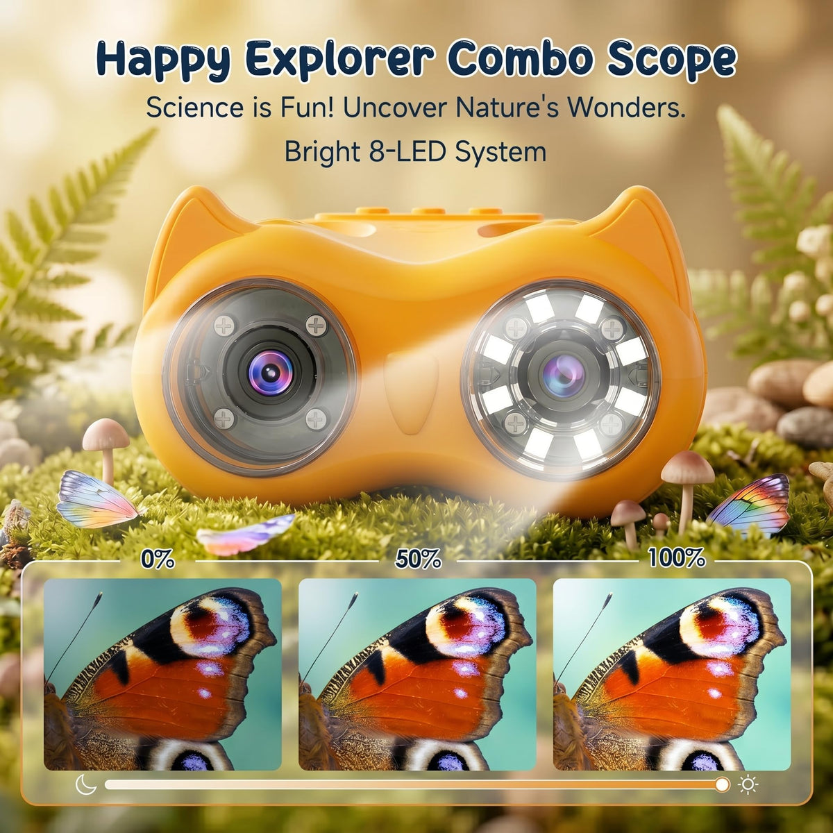 2-in-1 Handheld Microscope and Telescope, 1000X STEM Education Kit