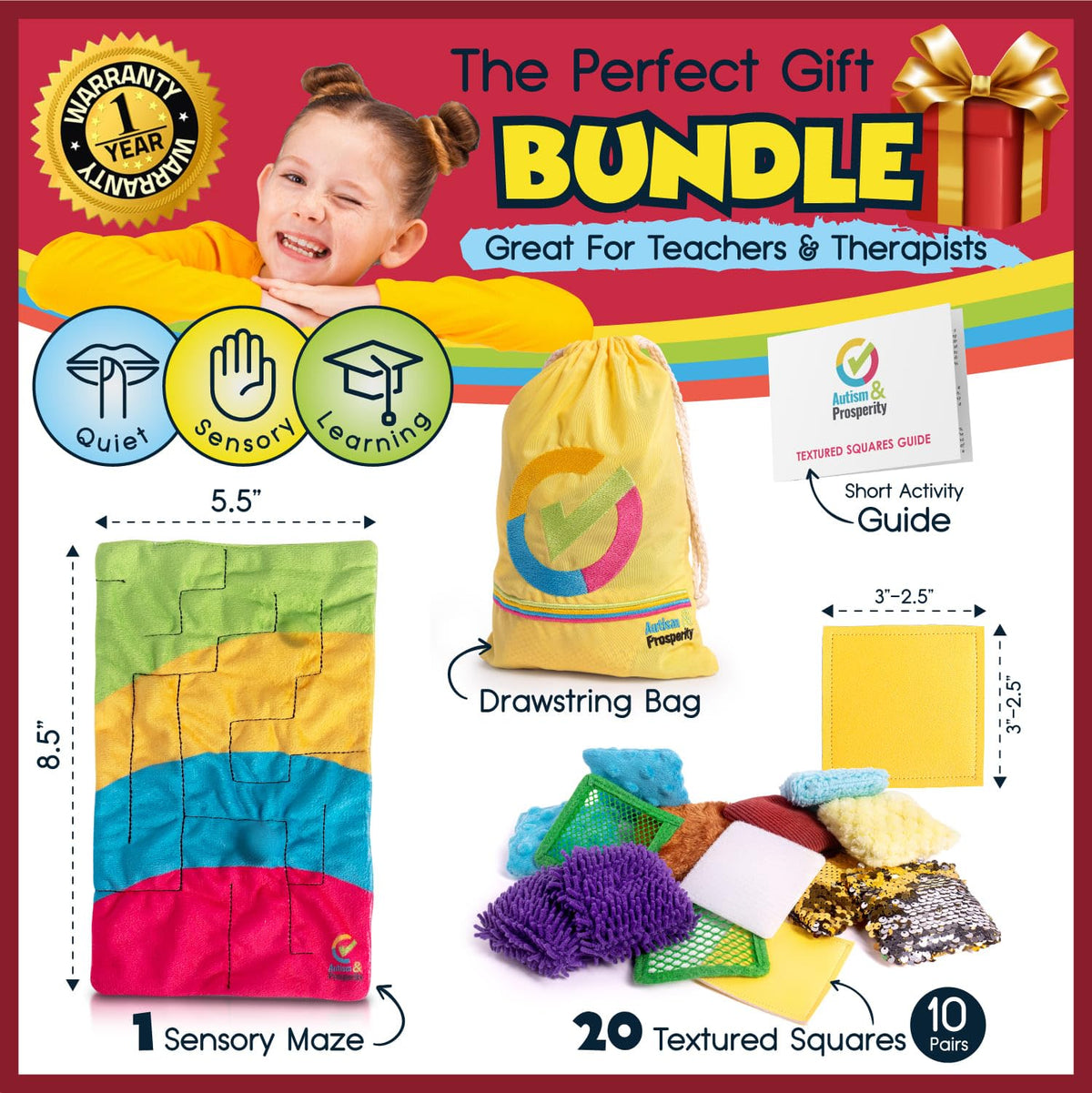 Autism & Prosperity Quiet & Educative Sensory Special Education Classroom Must Haves – Autism Toys Autism Products & Gifts, Sensory Toys for Kids with Autism Ages 4 5 7 8 12