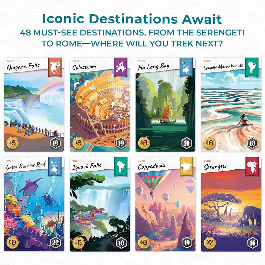 Trekking the World 2nd Edition - Award-Winning Board Games for Kids & Adults Ages 12+ - Easy-to-Learn Strategy Journey for Globetrotters, Perfect for Family Game Night & Educational Fun