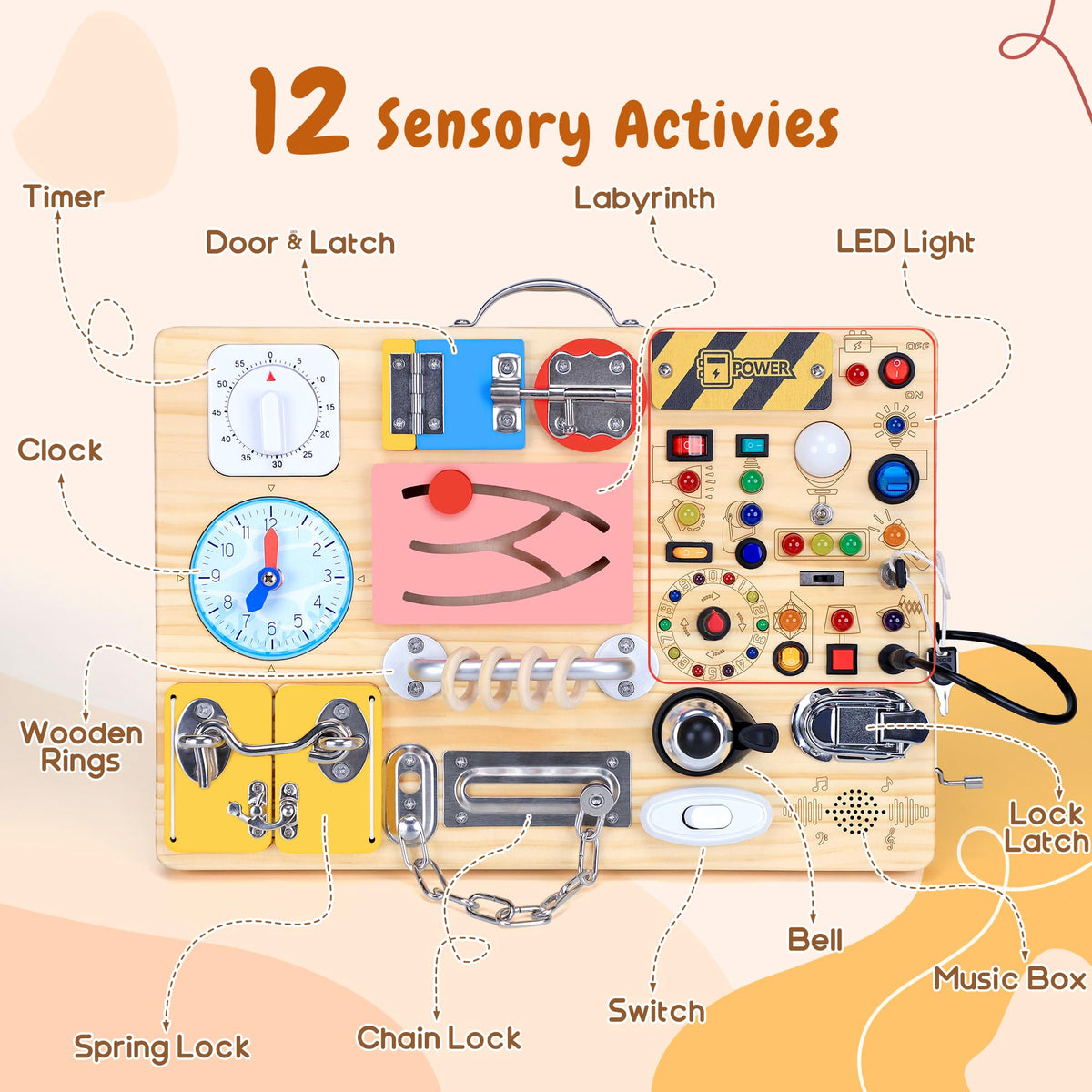 Montessori fine motor busy board
