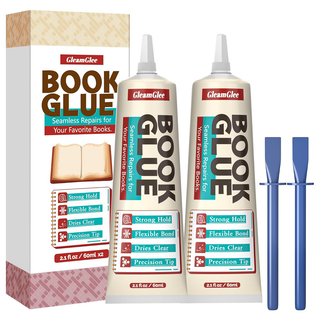 Book Glue for Binding and Repair, Strong Permanent Bond, Clear and Flexible