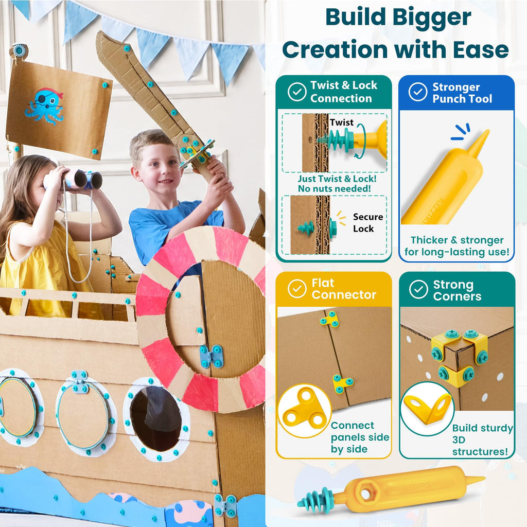 Cardboard Tools for Kids, STEM Construction Kit Safe Cutter Set