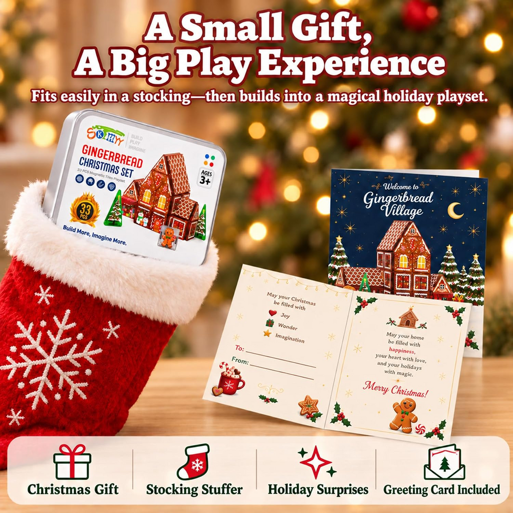 33 -Piece Magna Tiles Gingerbread House Logic Building Kit