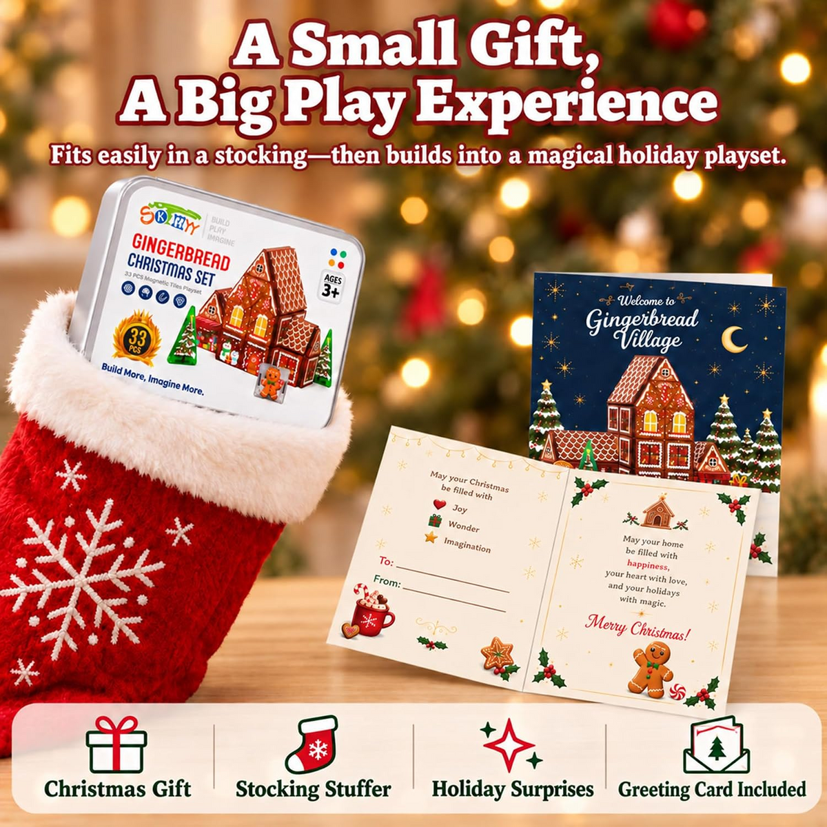33 -Piece Magna Tiles Gingerbread House Logic Building Kit