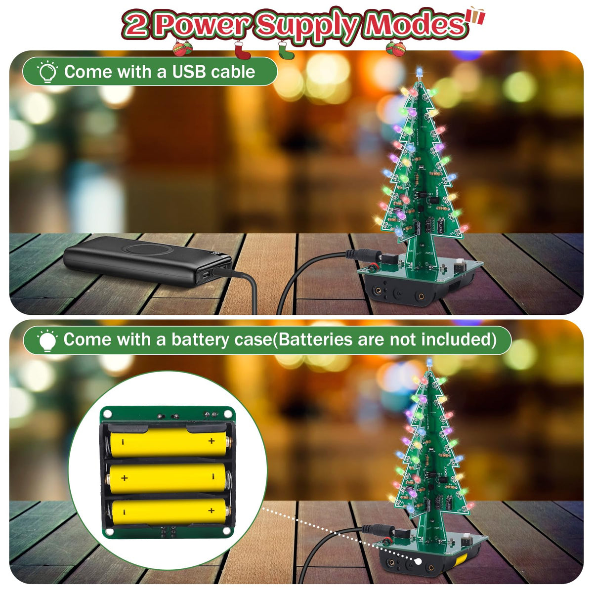 3D LED Christmas Tree Soldering Kit – DIY Electronics STEM Project with 36 RGB Lights