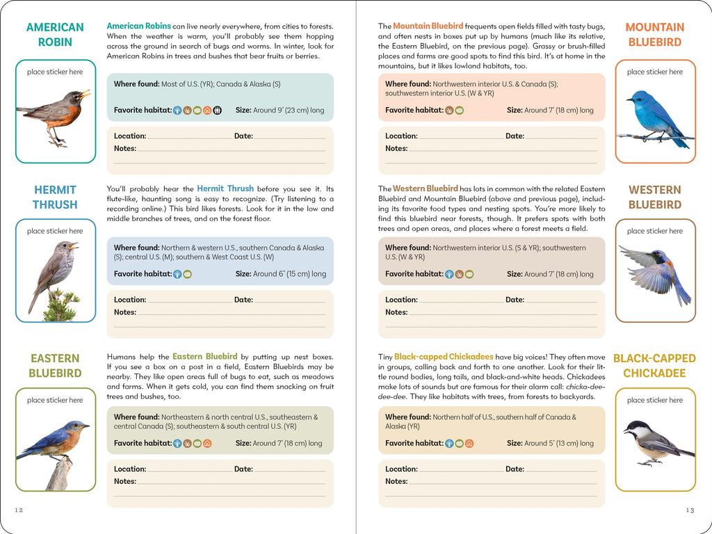Birder's Logbook: A Seek-and-Sticker Book for Budding Ornithologists (comes with 100 full-color stickers of birds!)