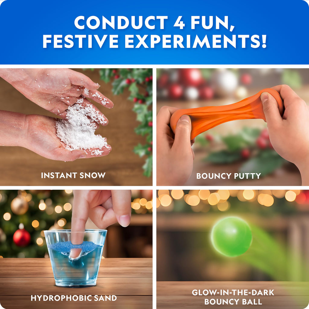 Science Surprise Christmas Ornaments – 4-Pack Holiday STEM Experiment Kit