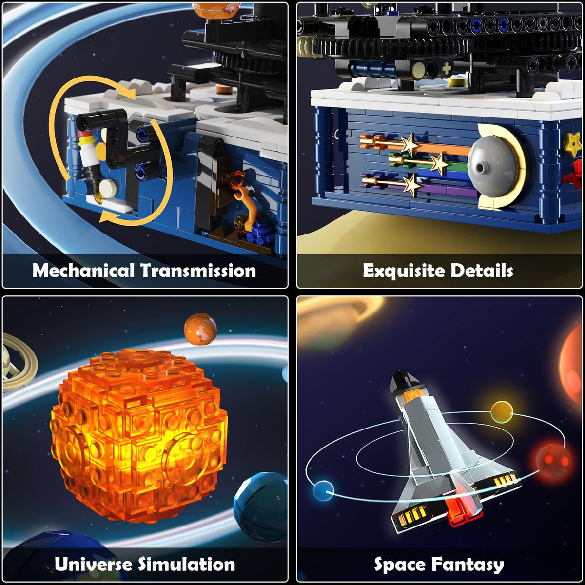 CUBIMANA Solar System Building Sets with Light for Boys 8+ with 8 Planets