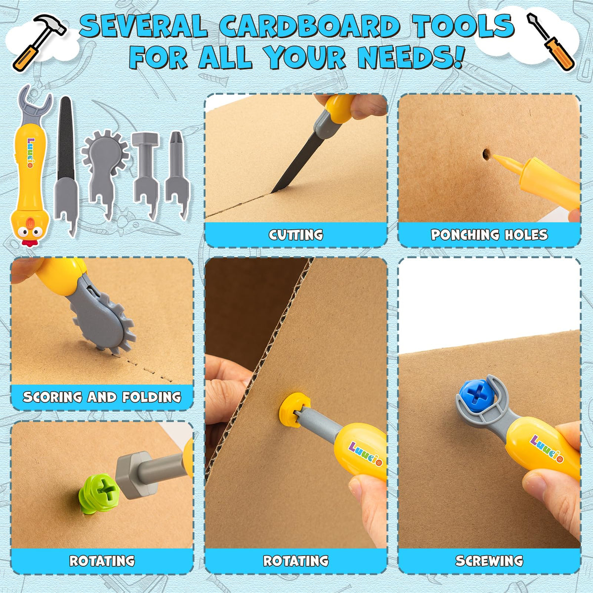 300PCS Cardboard Cutter  Cardboard Tools Set Ages 5+